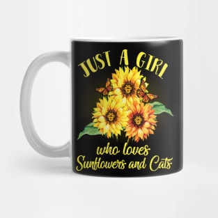 Just A Girl Who Loves Sunflowers And Cats Mug